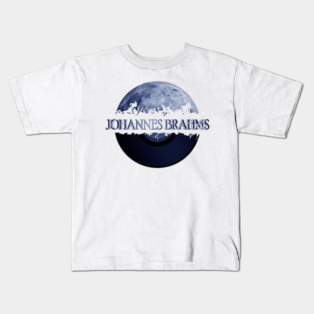 Johannes Brahms blue moon vinyl Kids T-Shirt by hany moon